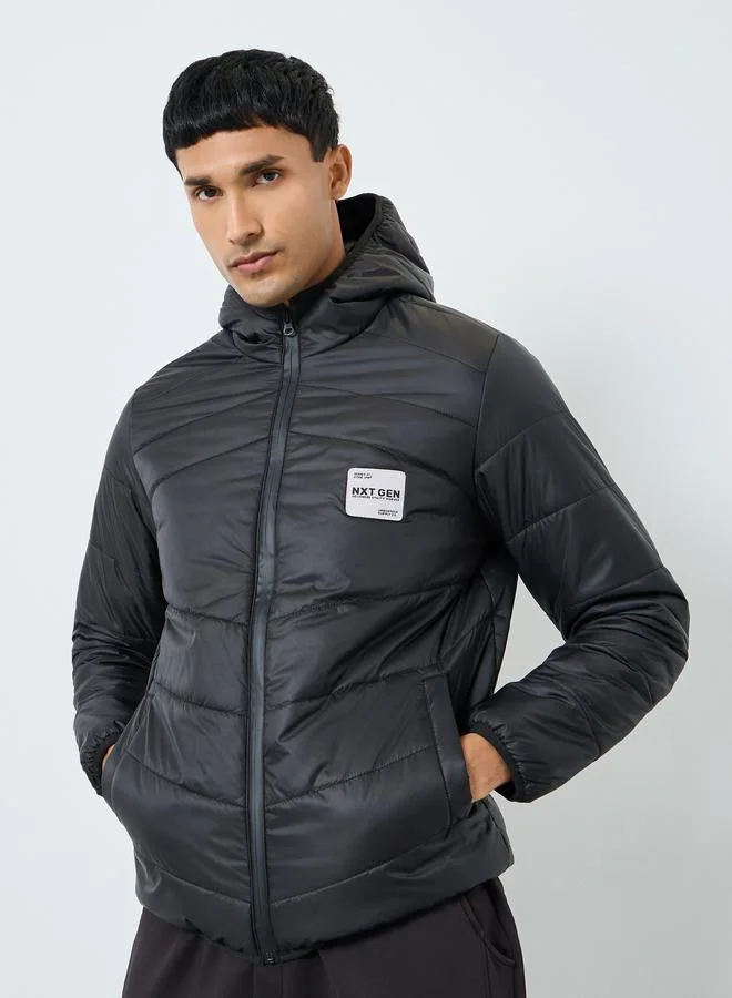 Styli  Men Oversized Fit Solid Hooded Puffer Jacket for Men | Best Price UAE